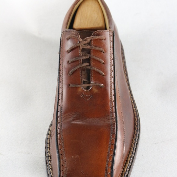 STACY ADAMS Cognac Leather Bicycle Toe Oxfords - Picture 7 of 8